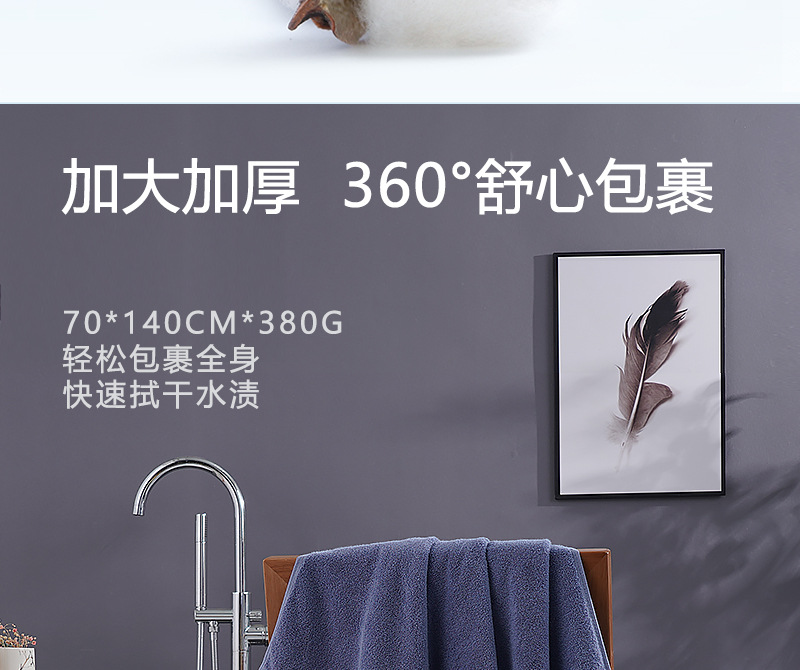 毛巾洗脸用纯棉浴巾成人提花酒店家用运动健身美容院套装详情9