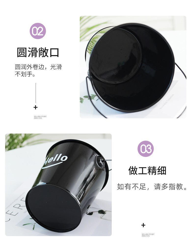 铁皮小提桶金属铁艺花桶收纳小桶阳台绿植多肉种植套盆桌面装饰桶详情7