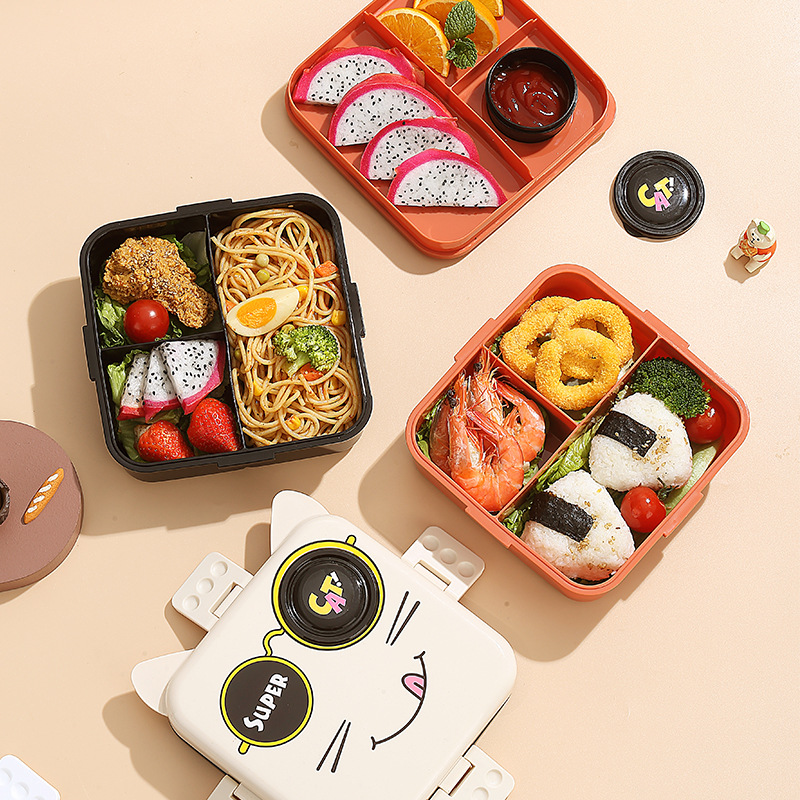 Japanese-style lunch box, ins style cross-border student version lunch box, easy to clean, microwave oven heating lunch box with lid, office worker pic 18