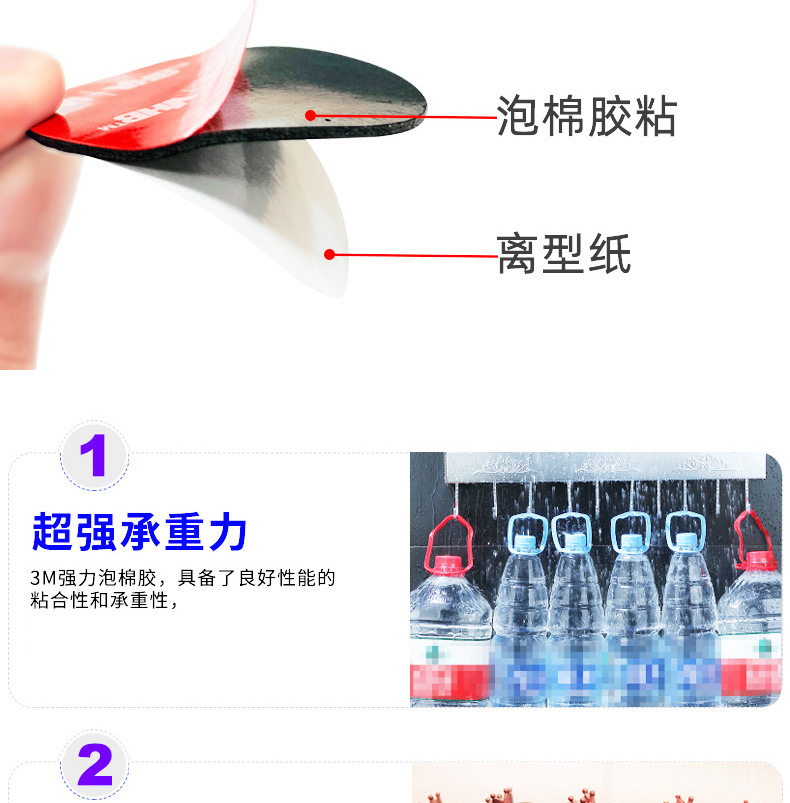 3m双面胶 5952泡棉双面胶车标耐高温高粘无痕胶片模切圆形 3m背胶详情16