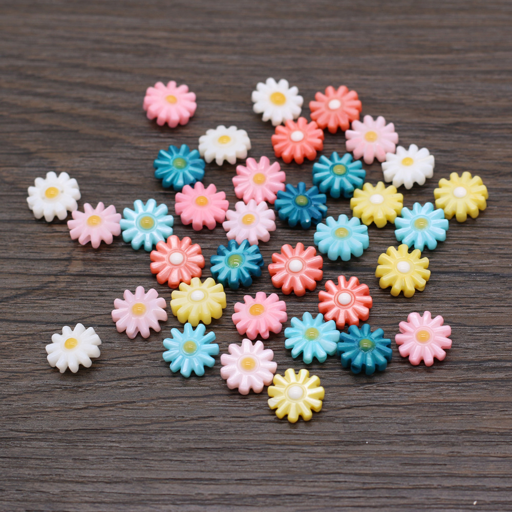 DIY jewelry accessories, natural shell hand-carved sunflowers, multi-color through-hole hairpins, earrings and pendants wholesale pic 22