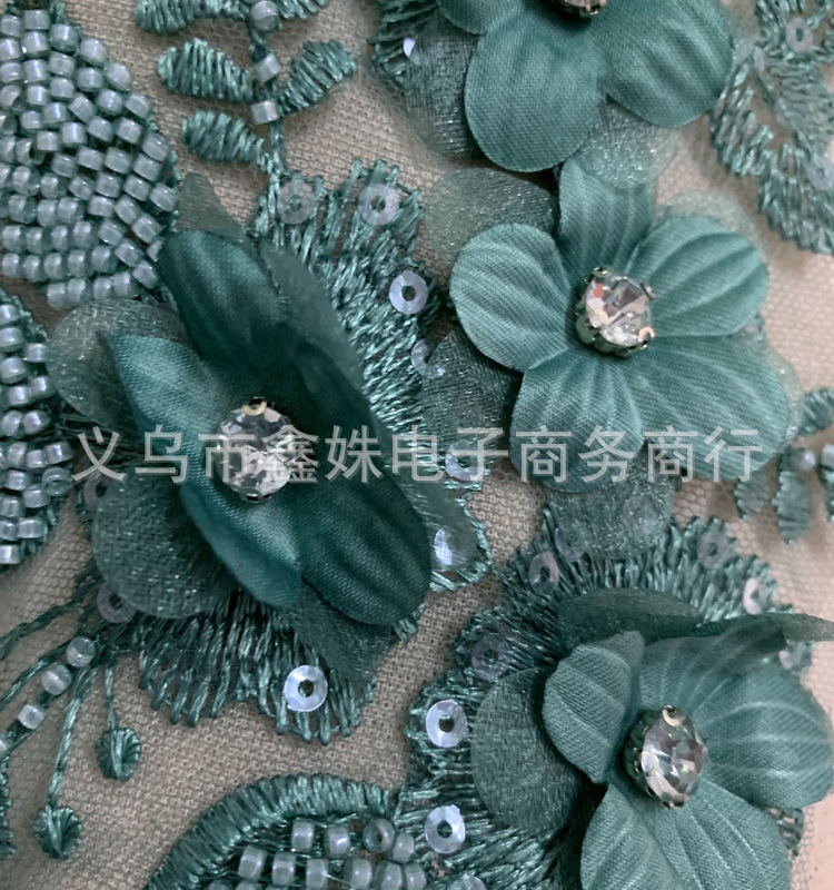 批发立体刺绣小花管珠对花 服饰贴花详情15