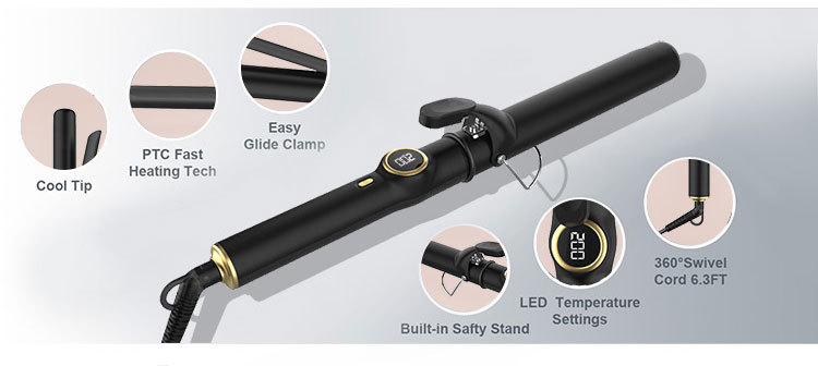 Amazon curling iron manufacturer wholesale temperature-controlled curling irons, ceramic glaze perming and styling rods, cross-border pic 12