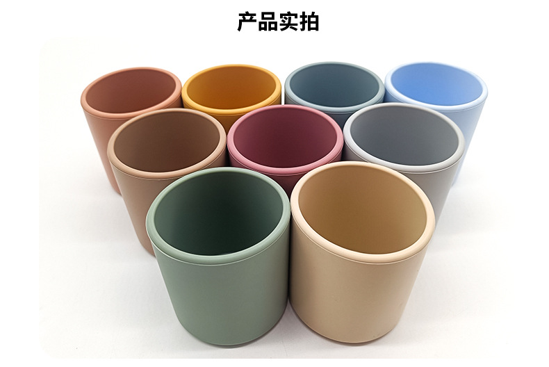 儿童食品级硅胶水杯防摔学饮杯宝宝防漏不变形喂养训练硅胶直饮杯详情16