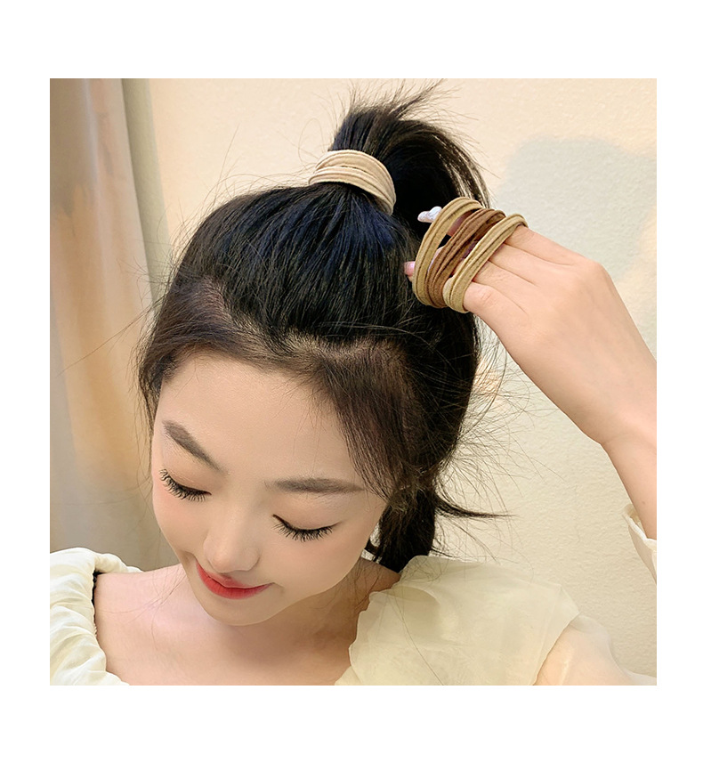 Candy-colored high ponytail rubber band hair tie, female summer Internet celebrity headband, cute hair accessory, leather case, towel hair tie pic 9