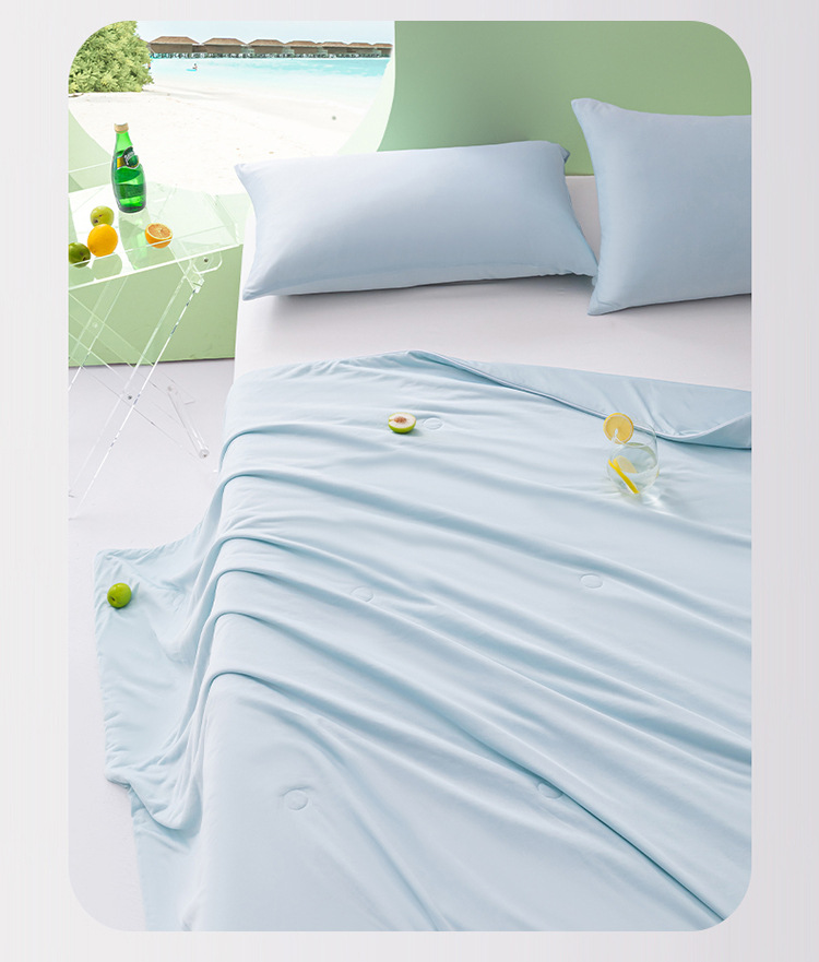 2025新款A类凉感夏凉被冰丝夏被空调被单双人夏季可机洗薄被子详情3