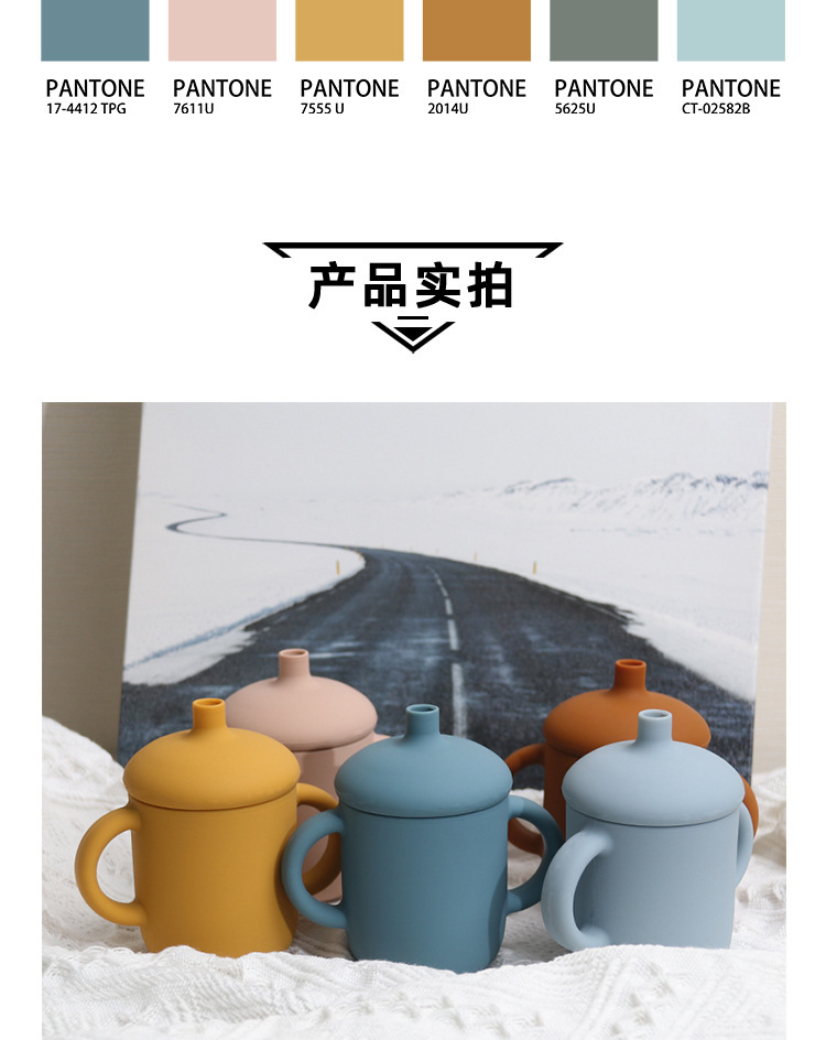 儿童硅胶吸管水杯防漏水杯蘑菇水杯婴儿训练吸管水杯婴儿学饮杯详情4