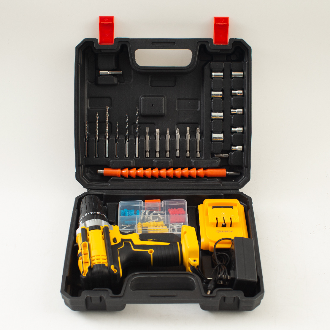 Lithium battery rechargeable hand drill, rechargeable drill, household and industrial multi-functional dual-speed impact drilling electric screwdriver pic 2
