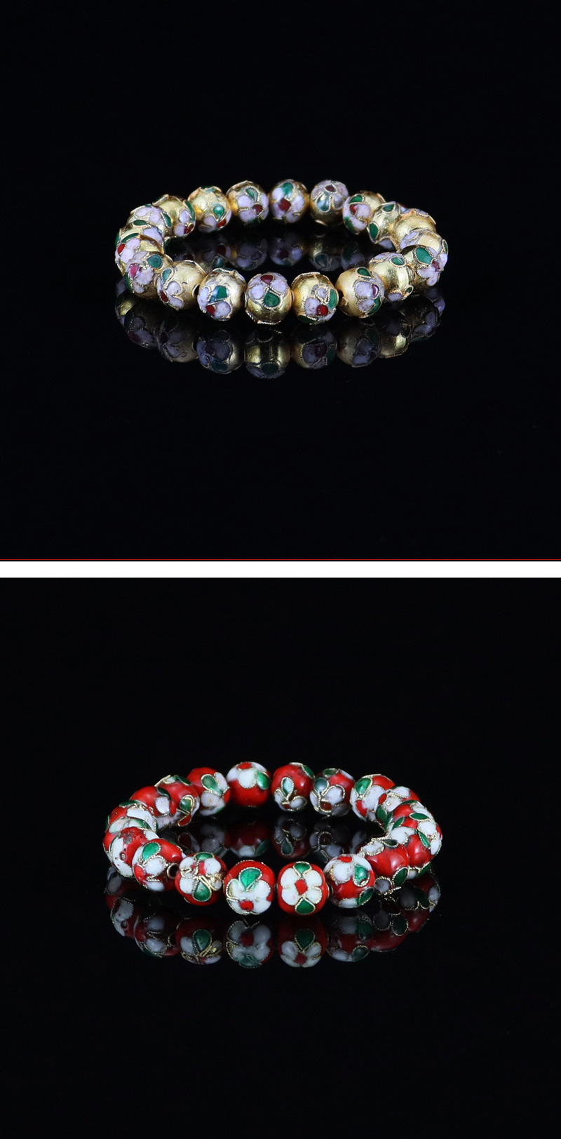 Beijing Cloisonne classical ethnic style jewelry, cloisonne enamel filigree silver blue round bead bracelet pic 25