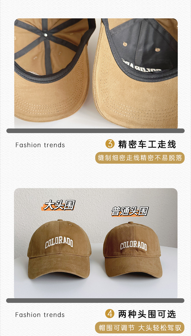 Autumn baseball caps for men to show off their faces, small Korean casual baseball caps for women, hard-top summer headscarves for sun protection and sun protection pic 3