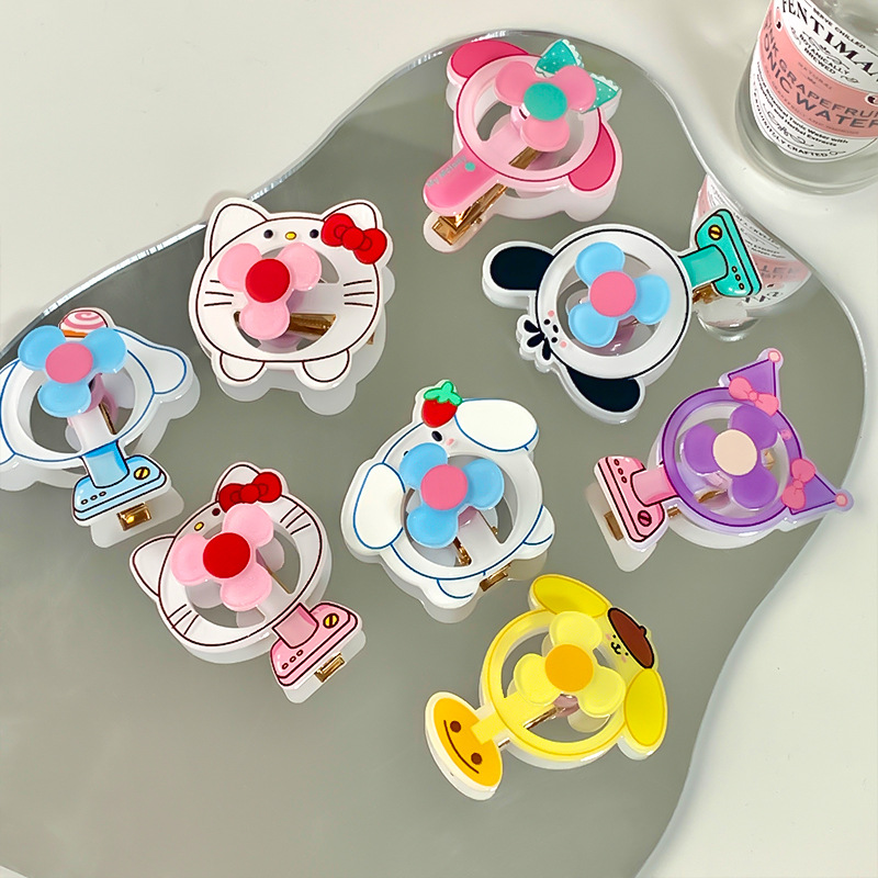 新款发夹会转的风扇发夹趣味可爱卡通三丽欧发卡创意发饰甜美少女详情2