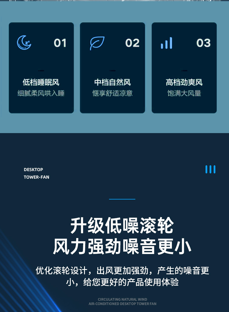 【无叶塔扇】家用电风扇落地扇宿舍冷风扇立式桌面空气循环扇详情31