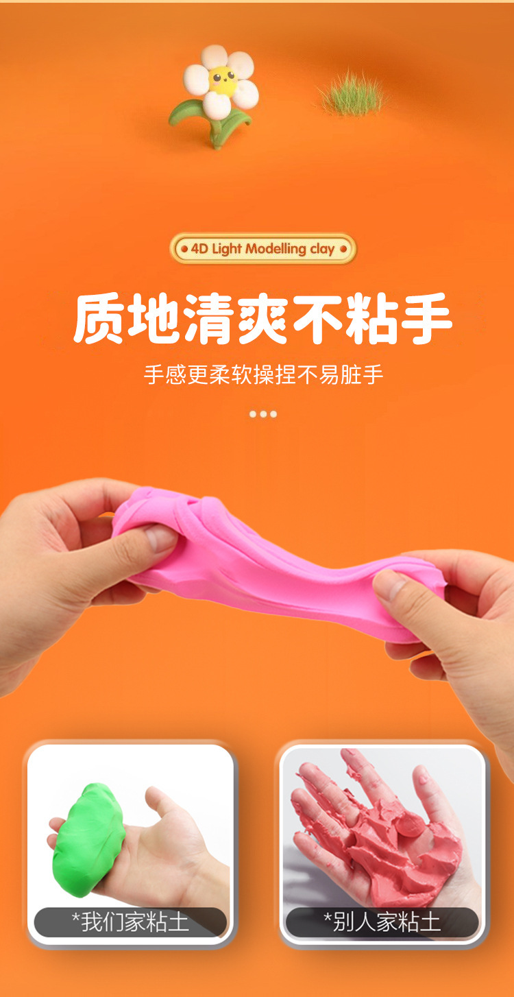 超轻粘土批发24色黏土套装儿童手工diy玩具彩泥太空泥工具橡皮泥详情18