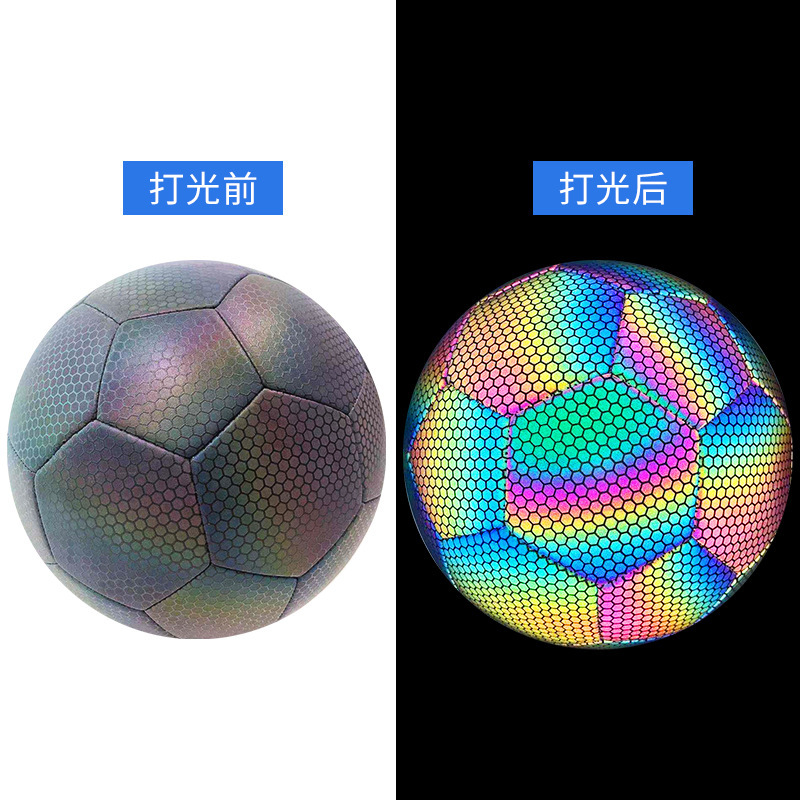 Wholesale of cross-border fluorescent reflective luminous footballs, No. 4 and No. 5 PU machine-sewn training luminous footballs pic 34