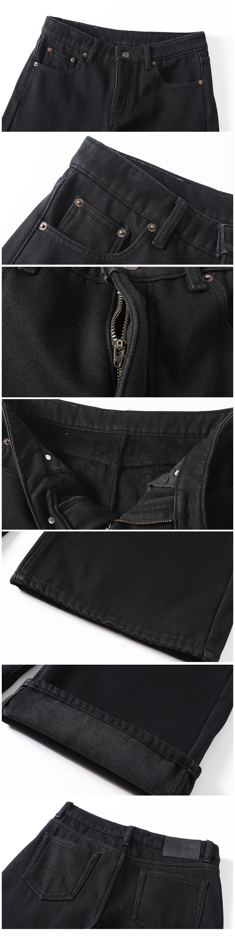 New simple and casual style, versatile wide-waist, slimming black loose wide-leg jeans for women 3048 pic 5