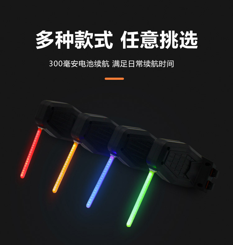 CYGM-209 rechargeable bicycle taillight, creative bicycle riding taillight, 1-shaped COB flowing light, flashing safety warning light pic 3