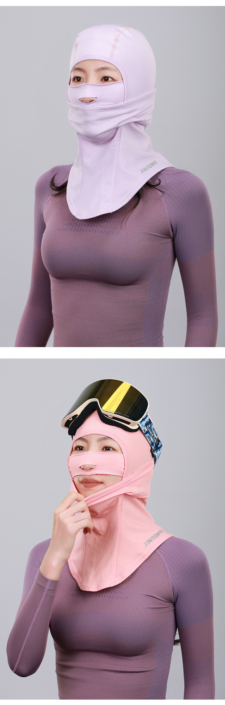 Xingheng Double-layer ski head cover, snowboard cycling mask, outdoor autumn and winter warm head cover, neck protection and cold protection thin fleece fleece pic 9