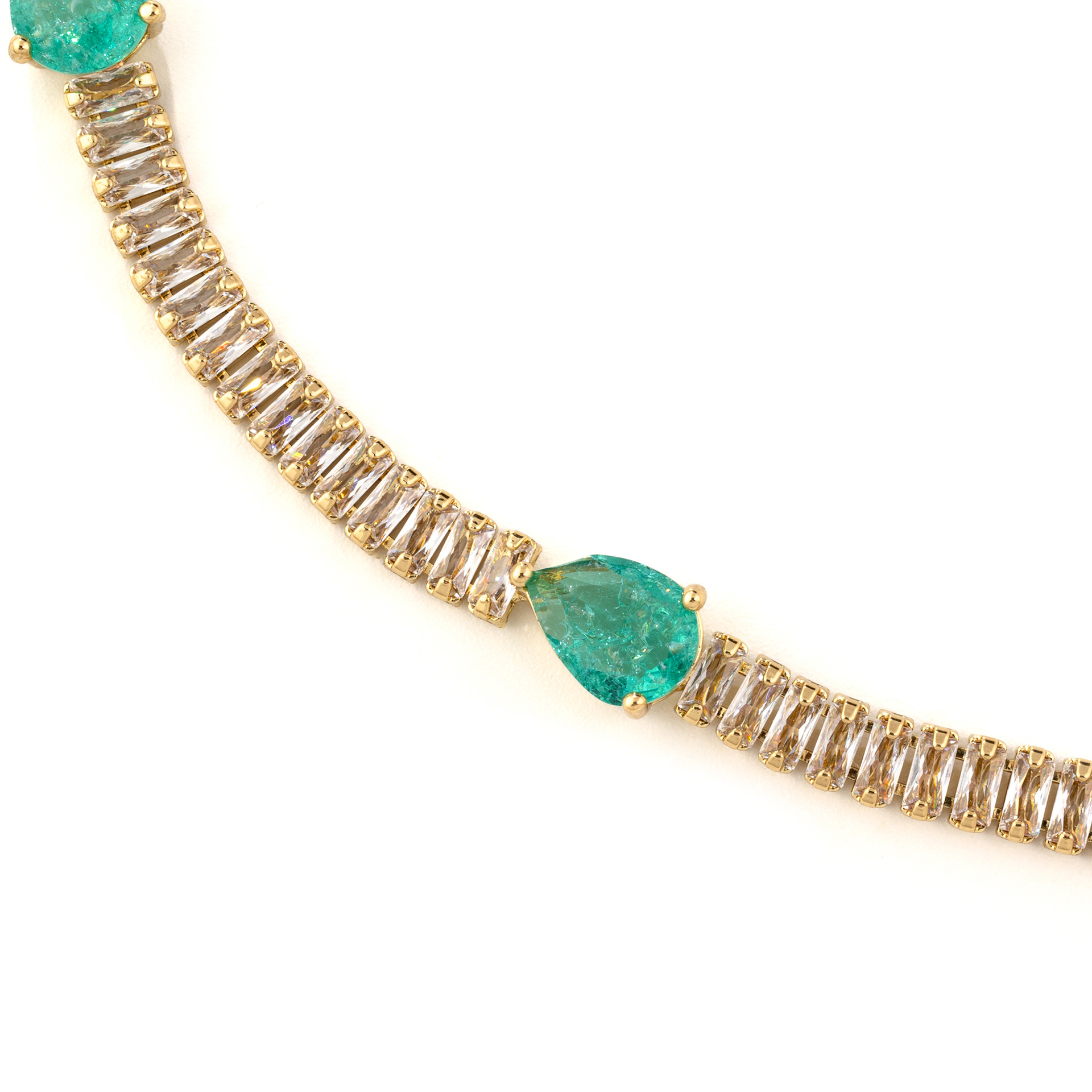 French court wind restoring ancient ways of green water droplets claw zirconium necklace female personality cold wind fashionable joker collarbone chain LYTJ30214 LYSL30214 / LYJZ9056 wholesale pic 8