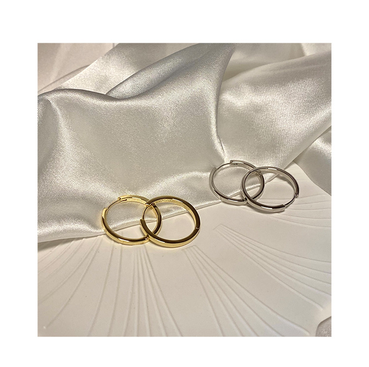 高级感圆圈耳环2025年新款潮夏季简约素圈耳圈小众设计感纯银耳饰详情32