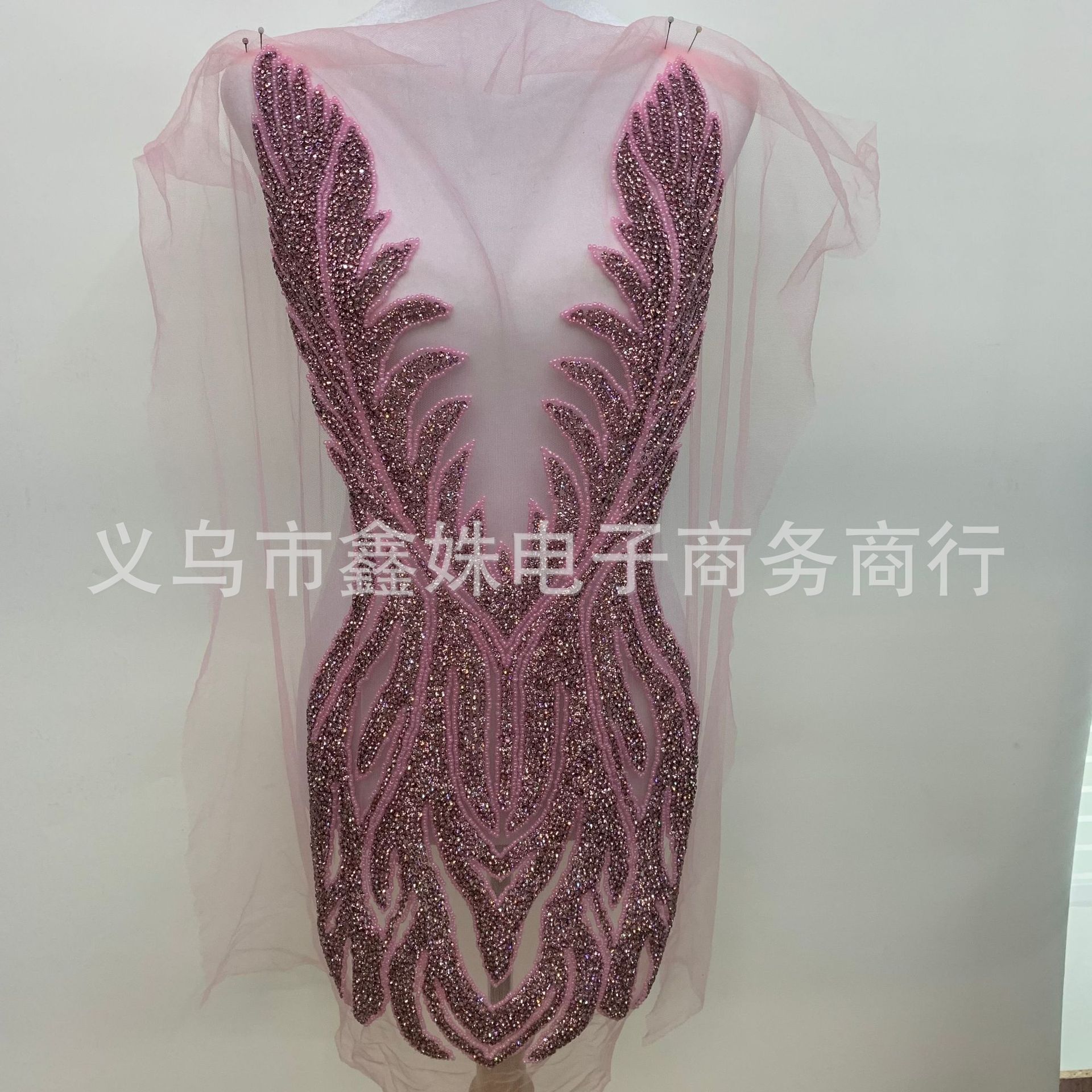 Luxurious handcrafted rhinestone applique clothing accessories with exquisite workmanship pic 1