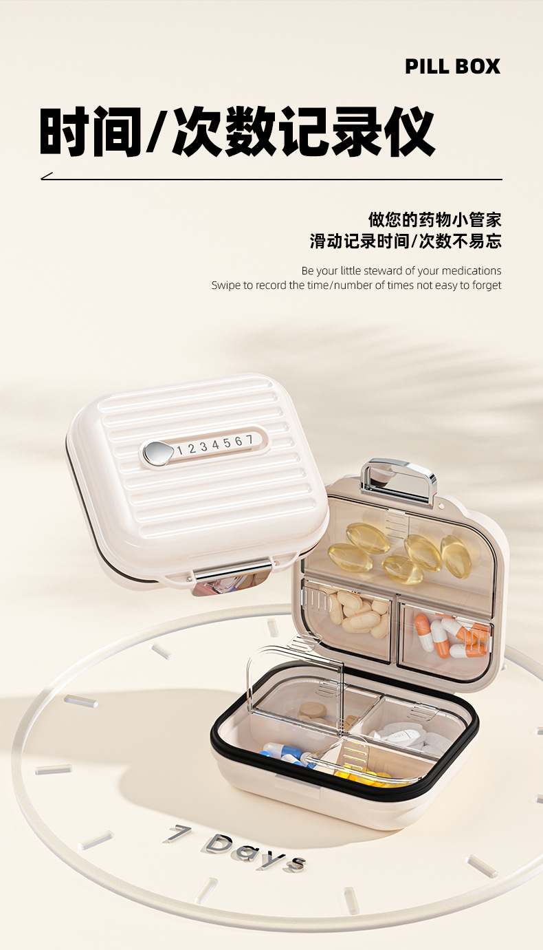 Portable medicine box dispensing box, 7-day one-week portable small dispensing device, compartments for pills, jewelry storage and sealing box pic 7
