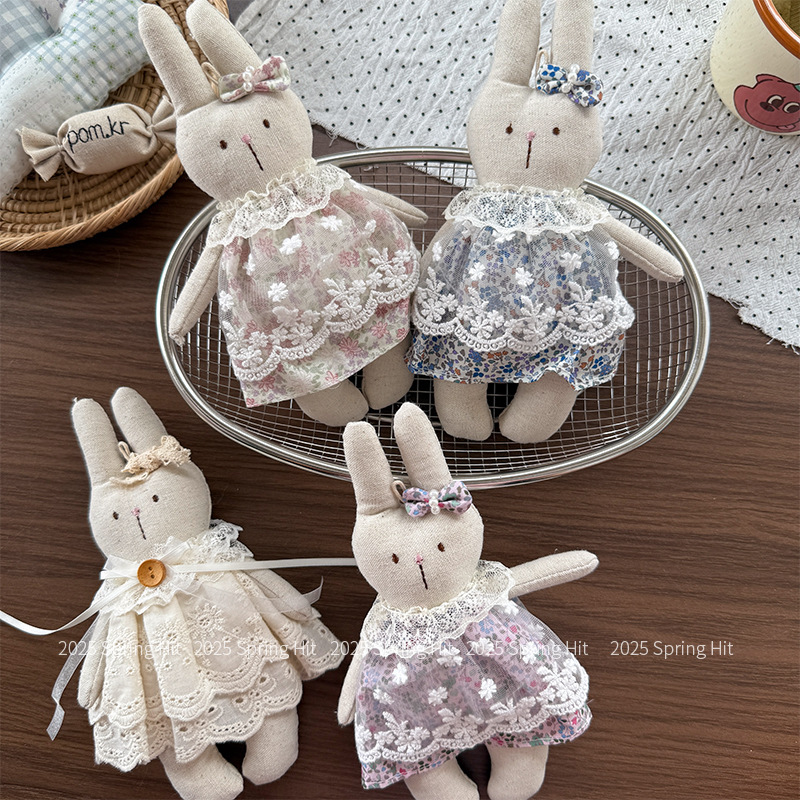 新款大号北欧风手布艺工可爱小兔子蕾丝卡通儿童玩偶玩具摆件挂件详情3