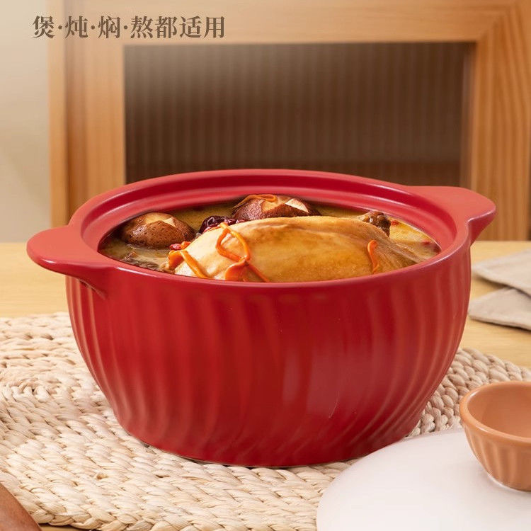 2025 New type of clay pot household gas open flame stew pot ceramic high-temperature resistant dry-burning without cracking 煲仔饭 soup pot for making soup pic 6