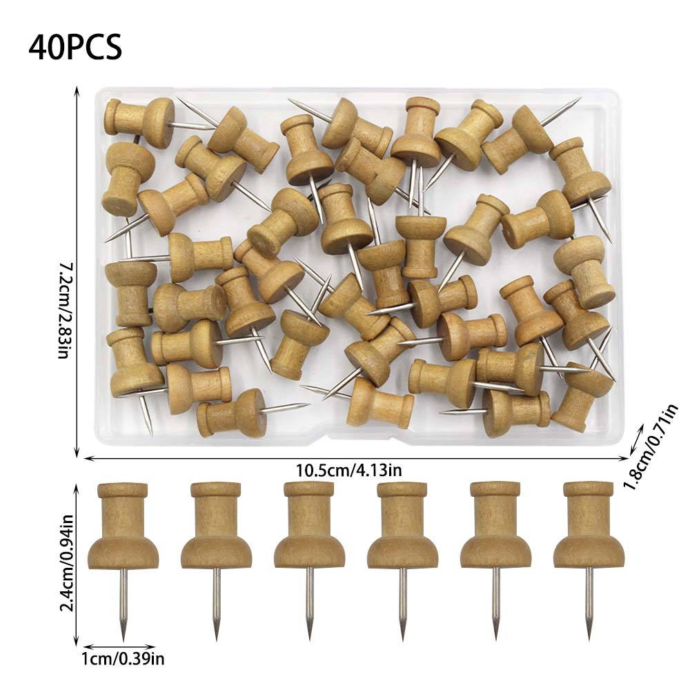 40 box-packed coffee-colored wooden I-shaped nails for DIY photo wall decoration, picture nails, cork board nails, and message board nails pic 4