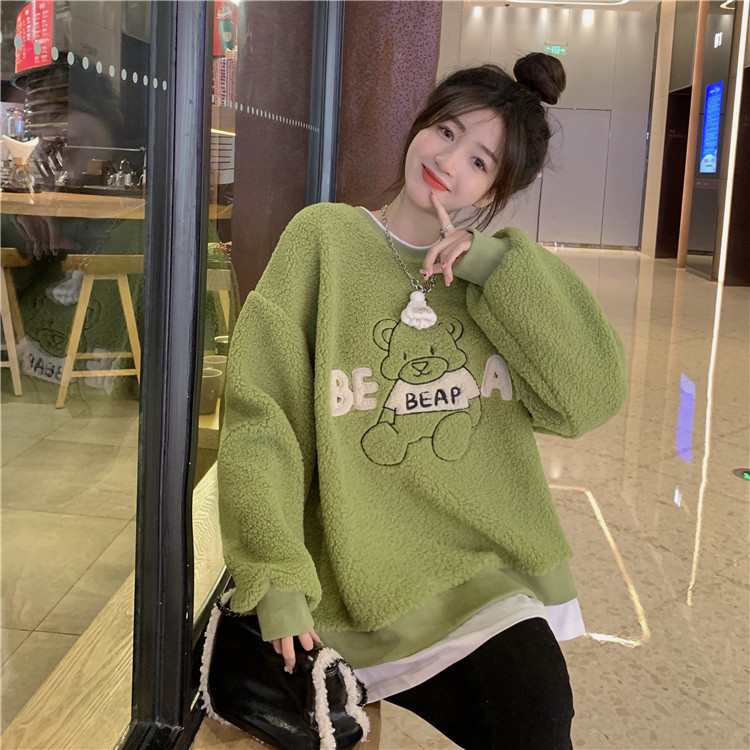 Here are two new autumn 2024 embroidered loose long-sleeved sweatshirts for women pic 4