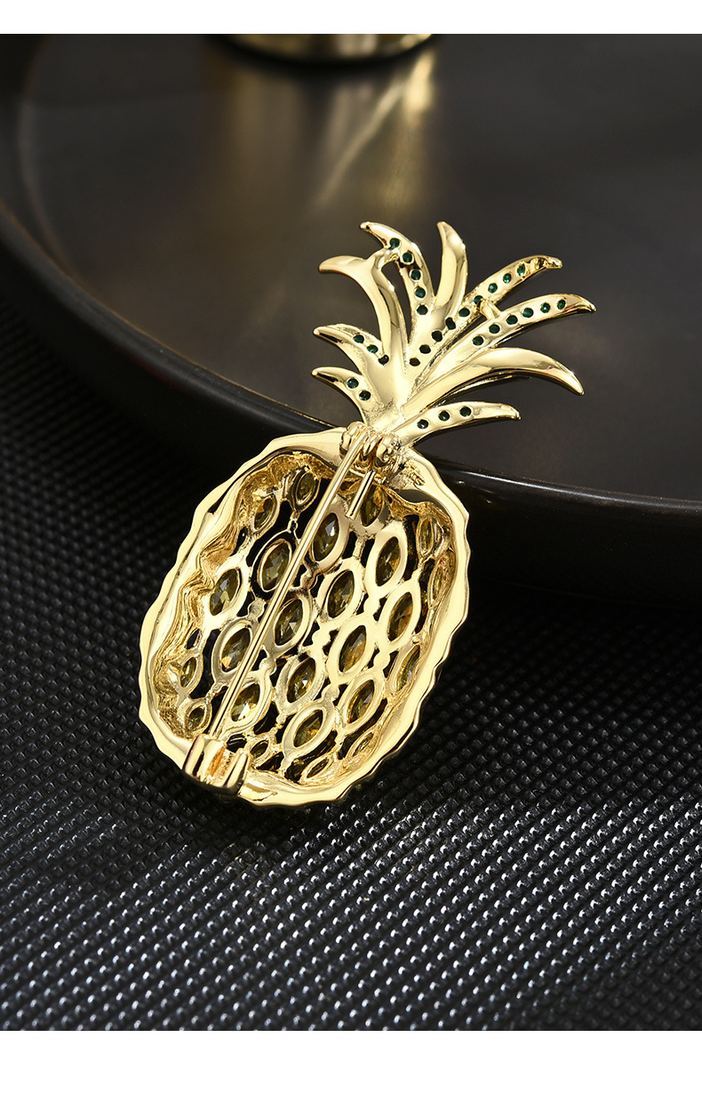 高档轻奢胸针新款百搭甜美珐琅菠萝凤梨胸针西装外套男女别针领详情17