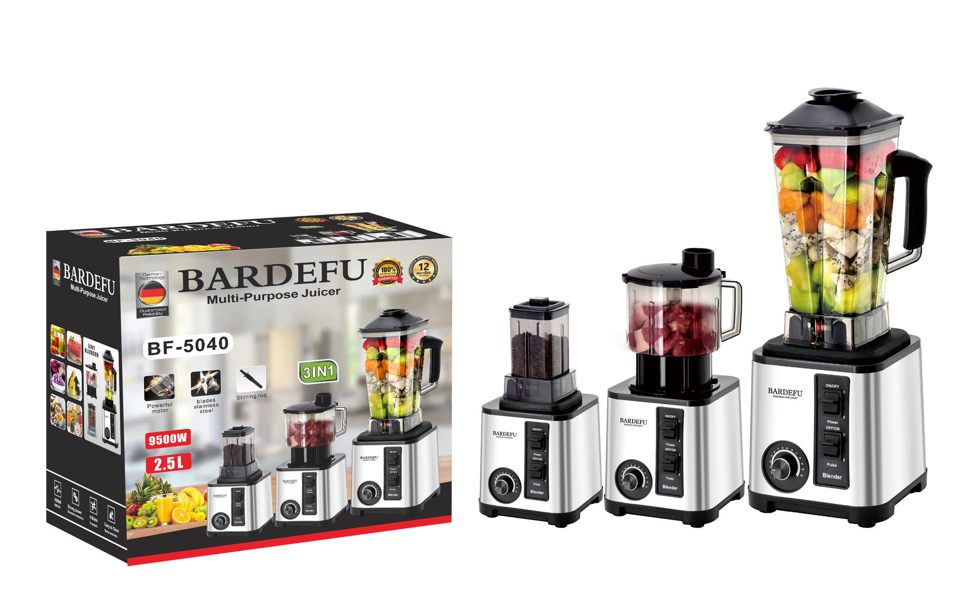 3L8in1blender cross-border North American and European stainless steel large-capacity metal blender, meat grinder, juicer pic 7