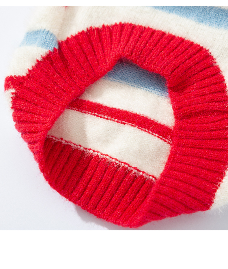 Hippie dog autumn and winter dog clothes, striped faux mink wool warm sweater, cat clothes, small and medium-sized dog pet clothes pic 15