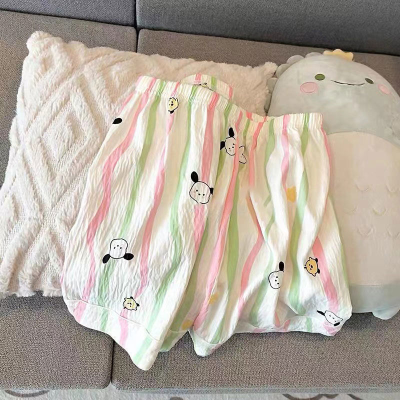 Pajama Women Summer Cloud Cotton 2024 New Style sweet and cute cardigan casual short-sleeved and short-shorts home wear set pic 37