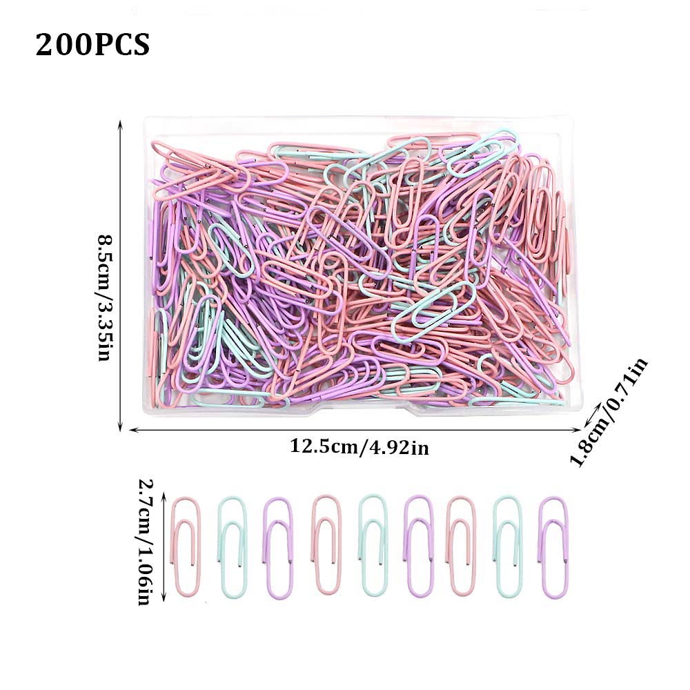 批发200枚/盒38MM彩色包塑回形针收纳文具回旋别针书签试卷标记曲别针详情4