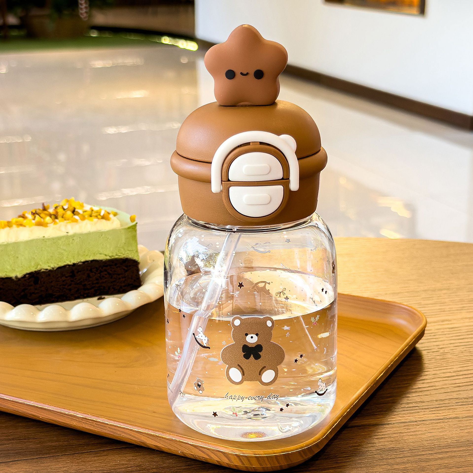 弹跳双饮星宝杯卡通公仔水杯户外便携手提杯学生吸管杯礼品杯批发详情9