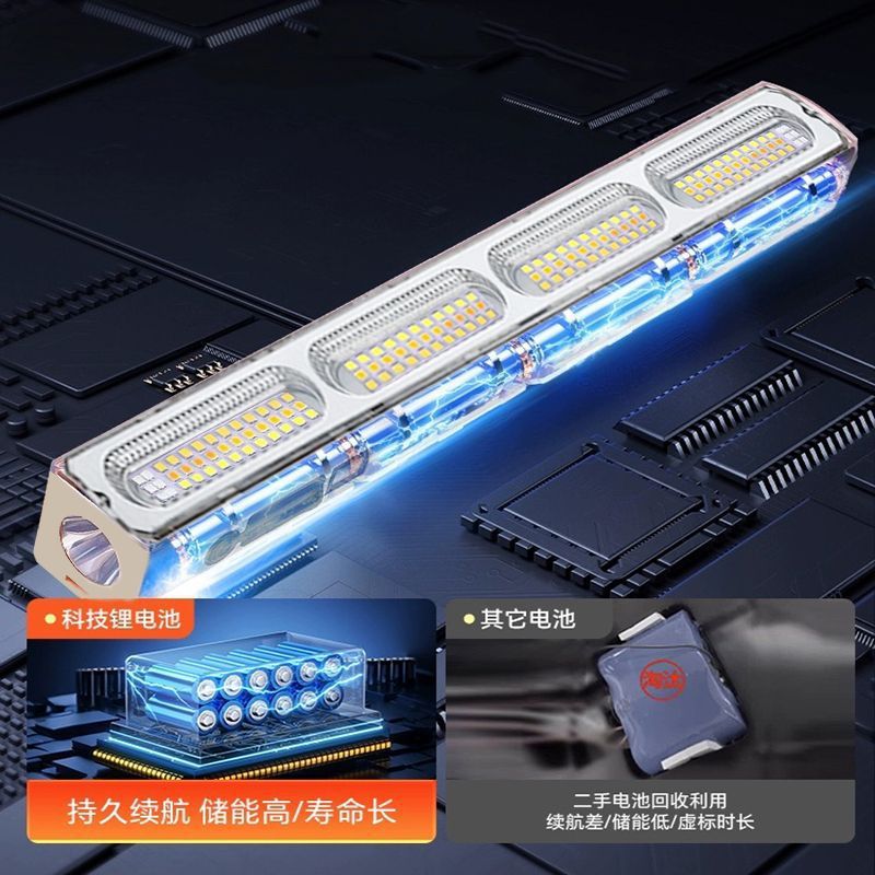 led emergency charging lights, night market street lamps, outdoor high-brightness reflective cups, charging lamp tubes, camping outdoor lighting lamps pic 9