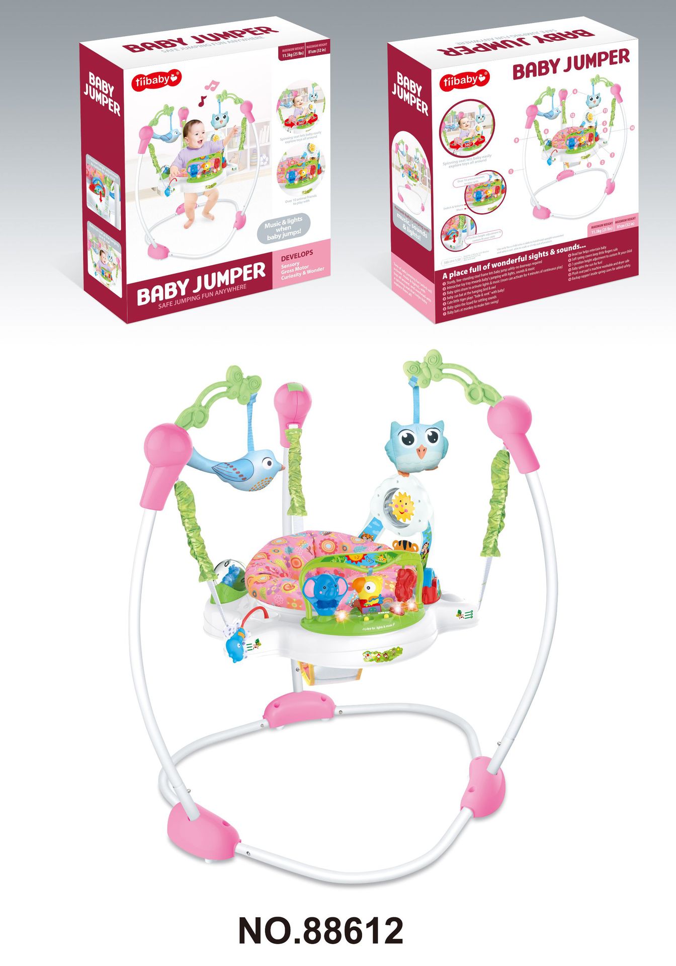 Cross-border baby jumping chair, fitness frame, music toy, newborn baby jumping park, multi-functional jumping swing pic 12