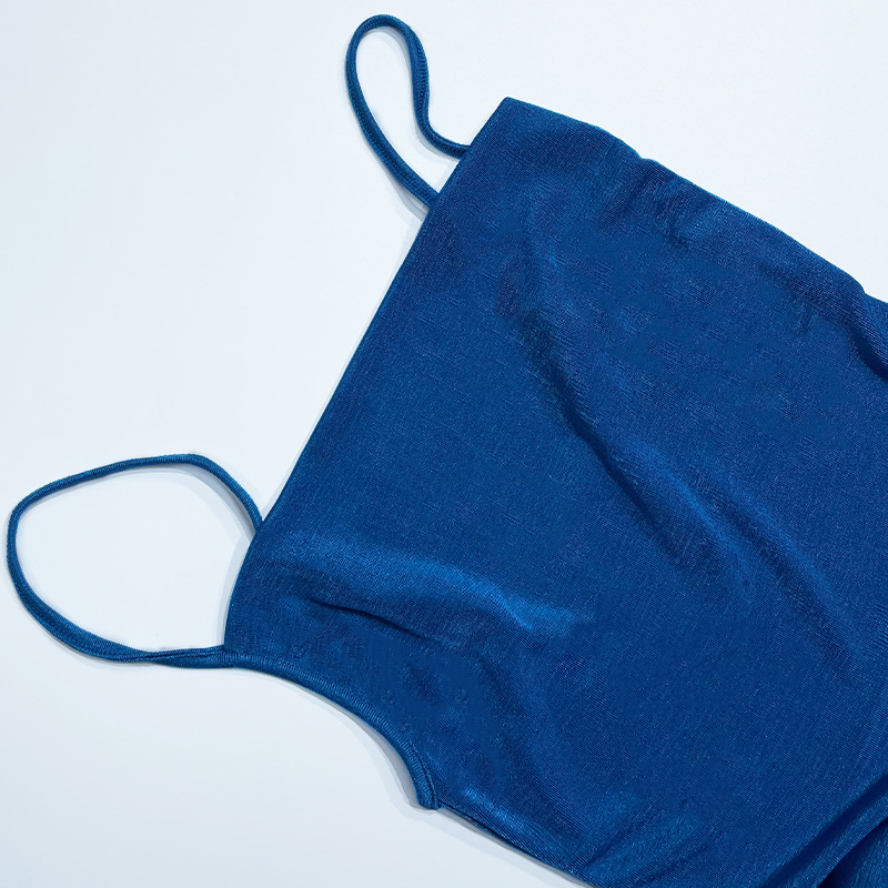 欧美ins风长裙2023新款女装简约吊带性感低胸露背修身连衣裙批发详情16