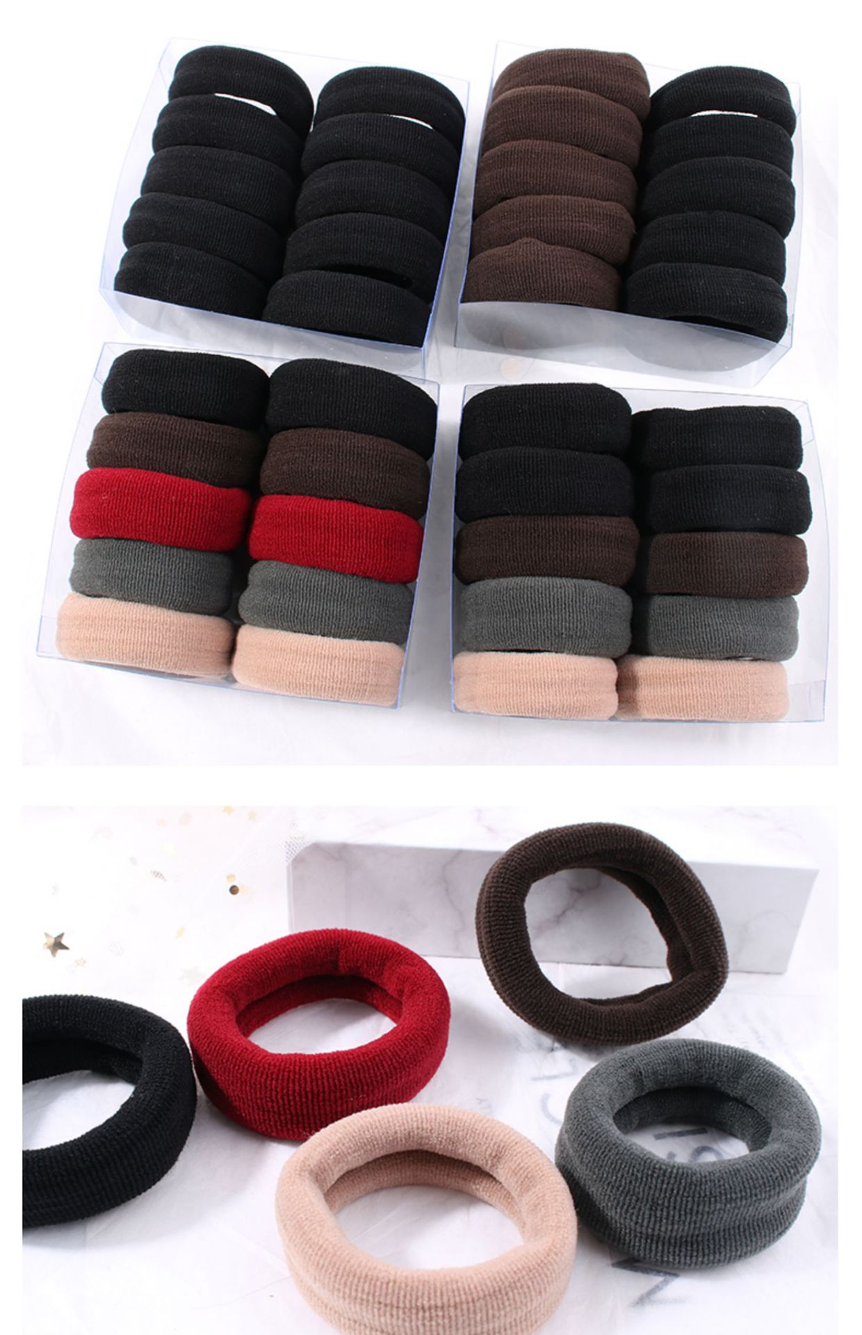 Thick, wide and high ponytail hair tie, seamless, high-elasticity, seamless hair band, bun hairstyle pic 36