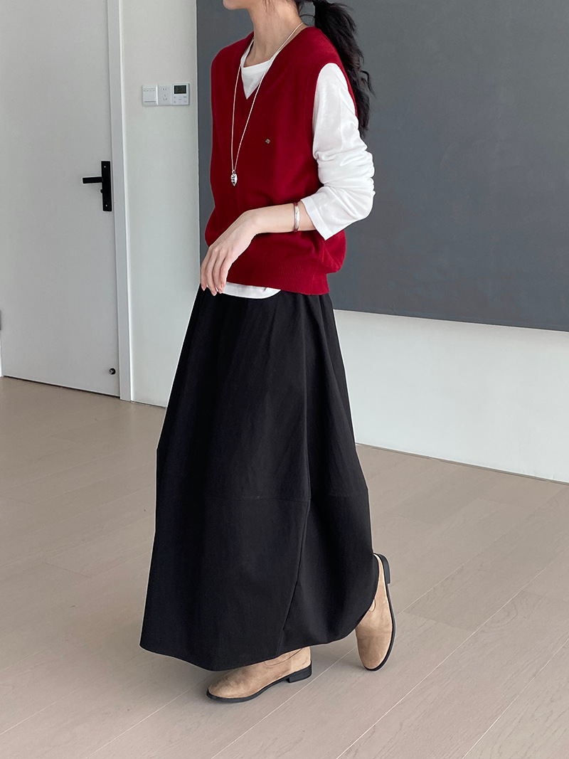 那末 本期主推 搭全店的半身裙！极简通勤百搭松紧腰长裙女2135详情24