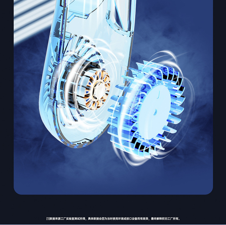 New neck-hanging fan USB charging small outdoor portable light sound turbine neck bladeless mini wind pic 10