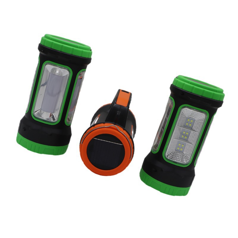 New cross-border solar LED high-intensity portable light with side light, USB charging, outdoor searchlight, night fishing emergency flashlight pic 3
