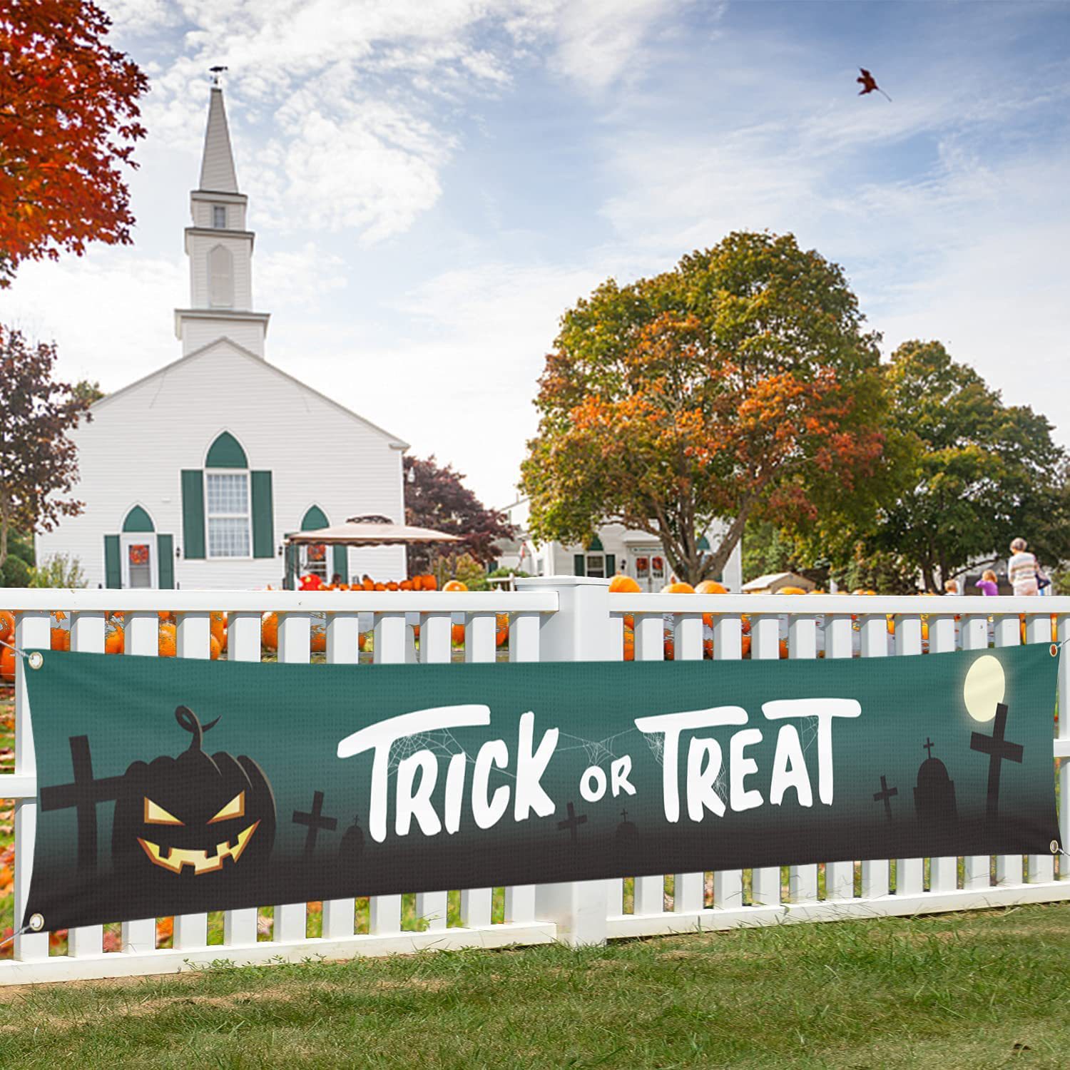 Customized cross-border Halloween couplet banner, festival decoration, polyester printed Halloween background cloth set, and hanging flag pic 20