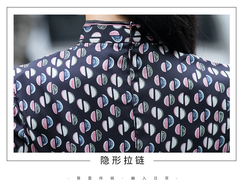 旗袍年轻款高端气质改良长款素雅少女浅色雪纺2022年春夏新款批发详情15