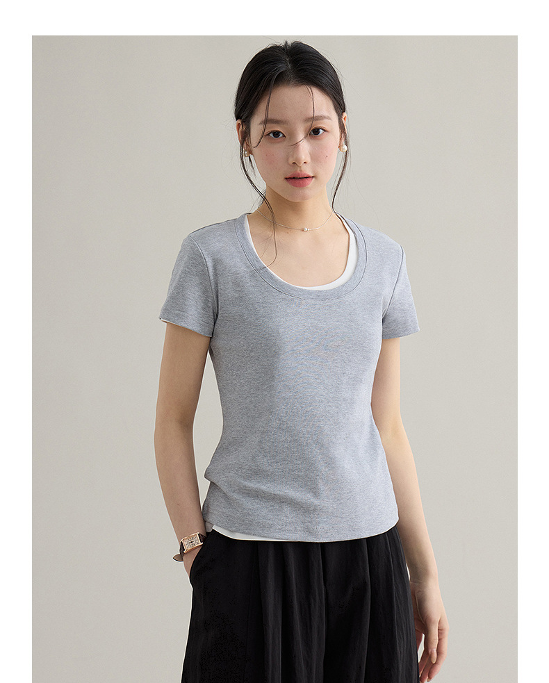 【 Blockbuster B: Super Comfortable Double-collar T-shirt with Upgraded Fabric 】 Spring short-sleeved T-shirt pic 108