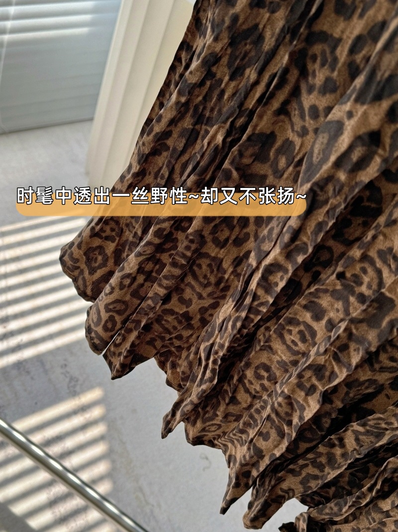 时髦又复古感豹纹半身裙女2025早春新款松紧腰显瘦时尚气质半裙子详情5