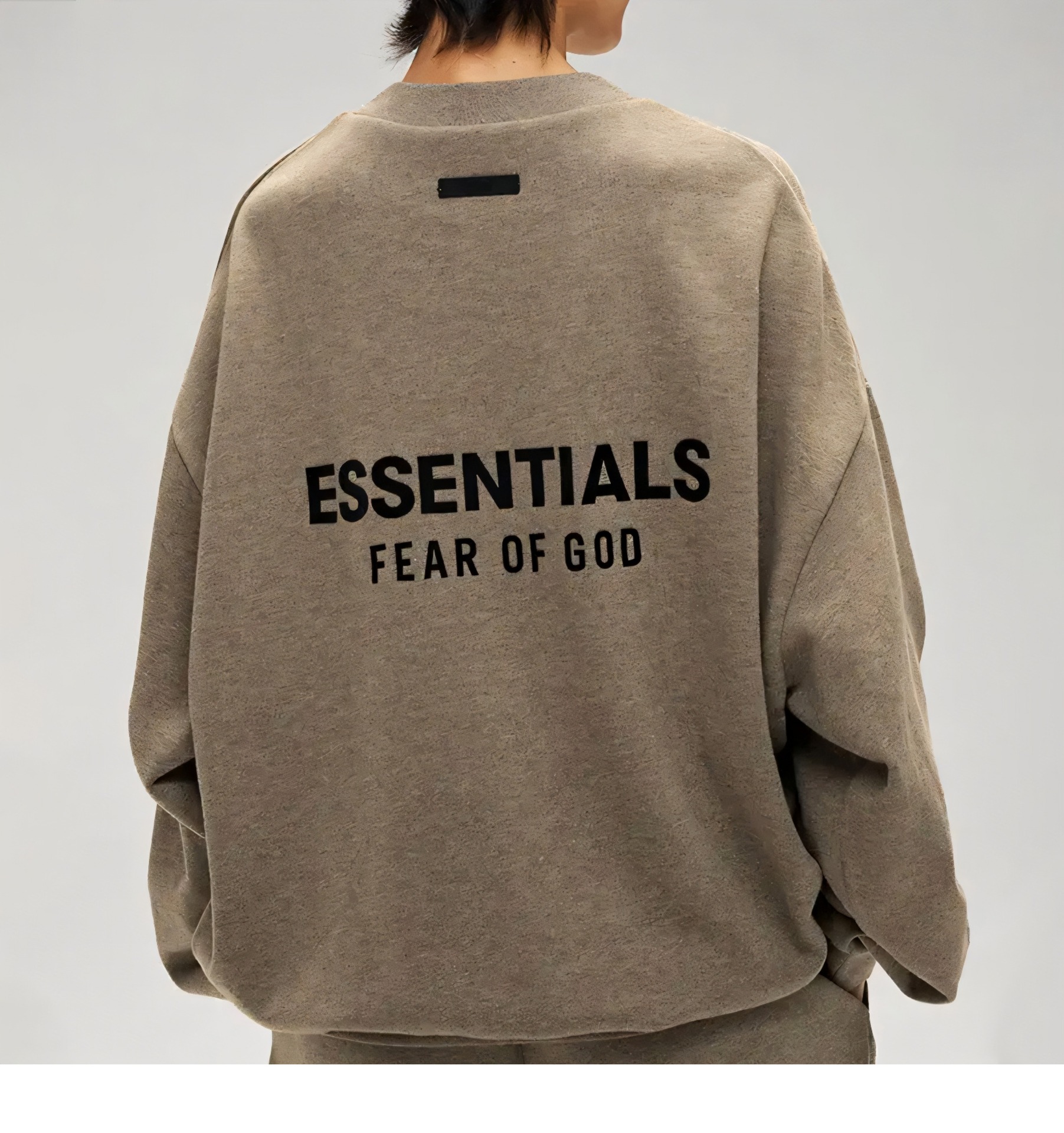 ESSENTIALS新款秋冬季潮牌加绒字母印花圆领卫衣男女百搭上衣详情9