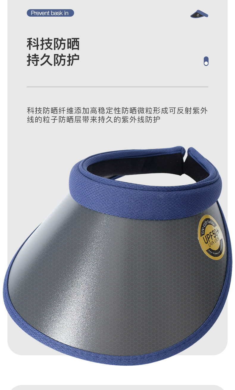 大檐遮阳帽儿童防晒空顶帽大童遮阳帽晚晚同款UV帽新款防紫外线详情4