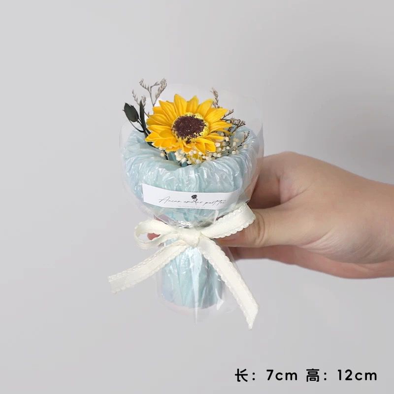 迷你口袋见面小花束玫瑰向日葵永生花仿真花伴手礼盒生日礼物装饰详情13