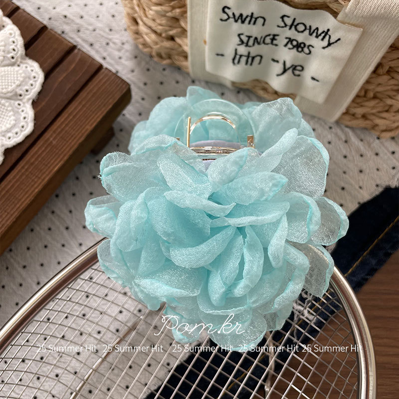 新款韩版甜美花朵抓夹儿童百搭后脑勺夹少女氛围感简约度假风发夹详情7